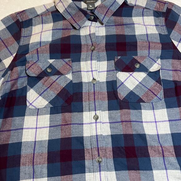 Eddie Bauer Women's Plaid Classic Fit Flannel Button Up Shirt Size Medium - Picture 5 of 9